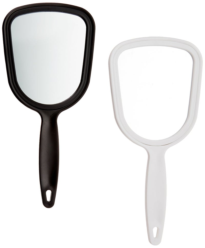 Soft 'N Style Hand Mirror 4-1/2" x 3-3/4" 6 white 6 black (Pack of 12)